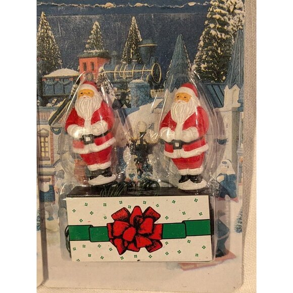 2 Holiday Expressions Christmas Lamp Posts Santa Global Lights Village House Set - Picture 2 of 14